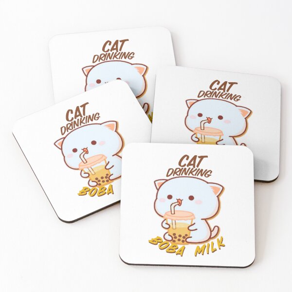 Item preview, Cat drinking Boba milk and Cut smile from cat designed and sold by Ndli.