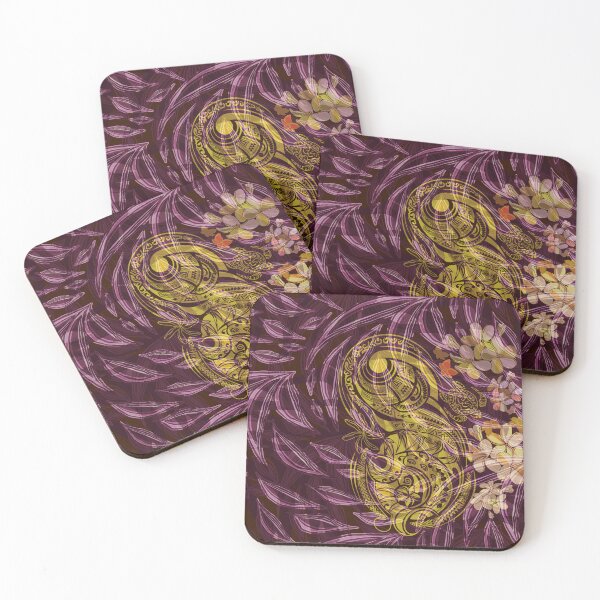 Item preview, Abstract Hawaiian Tropical With Gold Tribal Overlay  designed and sold by sunnthreads.