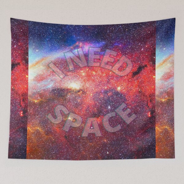 Item preview, I Need Space (Circle) - Fiery Storm Galaxy designed and sold by Quirkdom.
