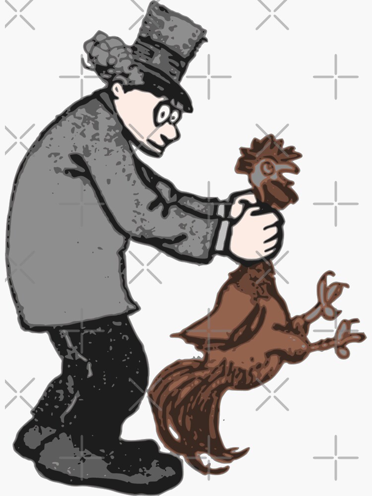 "Choking His Chicken ,Funny Illustration Graphic Meme" Sticker by