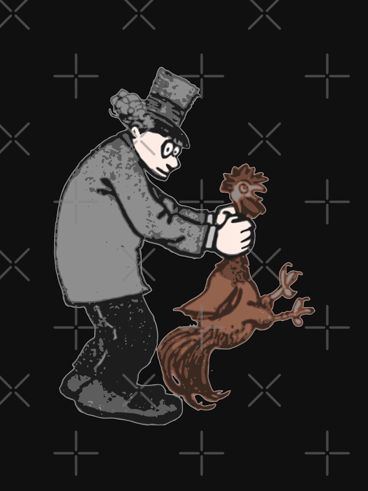 "Choking His Chicken ,Funny Illustration Graphic Meme" Tshirt by