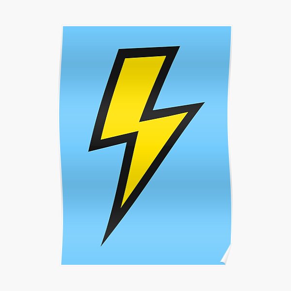 Yellow Lightning Bolts with Bright Blue Background 