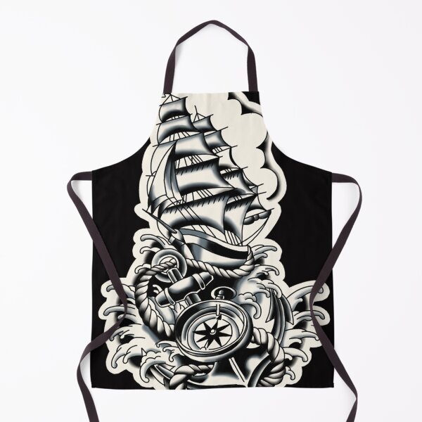 Item preview, Caravel Compass Anchor Tattoo designed and sold by rafaelwolf.
