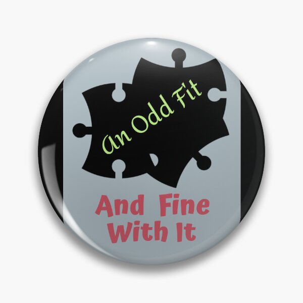 Item preview, An Odd Fit And Fine With It--Black+Red+Blue Puzzle Piece Graphic (on Grey+Black) designed and sold by GladBlackLamb.