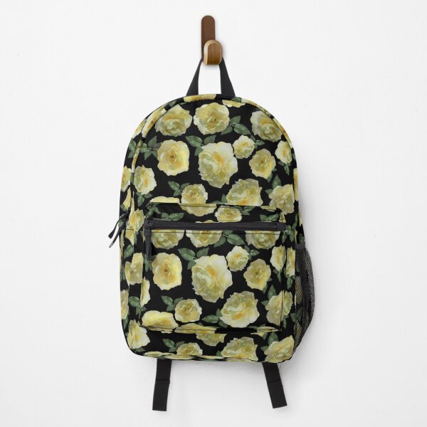 Item preview, Tossed Yellow Roses on Black Half-Drop Repeat 5748 designed and sold by Art in My Loft.