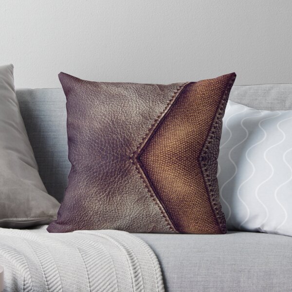 Brown Leather Vintage skin animal Skin texture pattern Throw Pillow