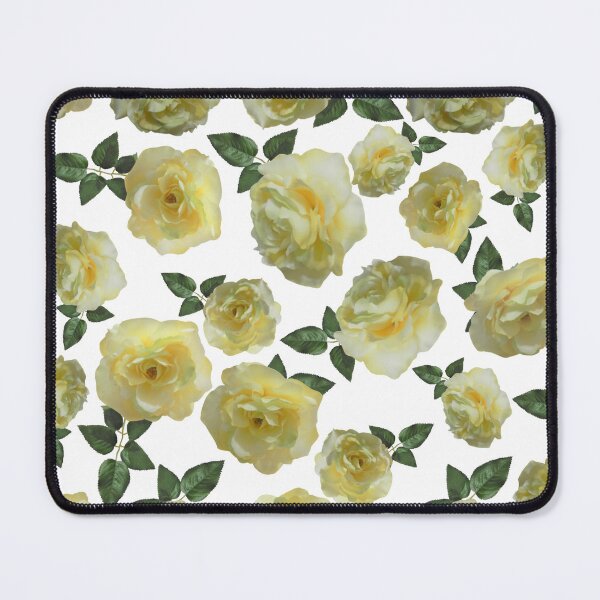 Item preview, Tossed Yellow Roses on White Half-Drop Repeat 5748 designed and sold by Art in My Loft.