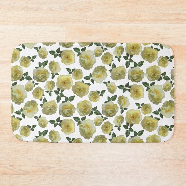 Item preview, Tossed Yellow Roses on White Half-Drop Repeat 5748 designed and sold by Art in My Loft.