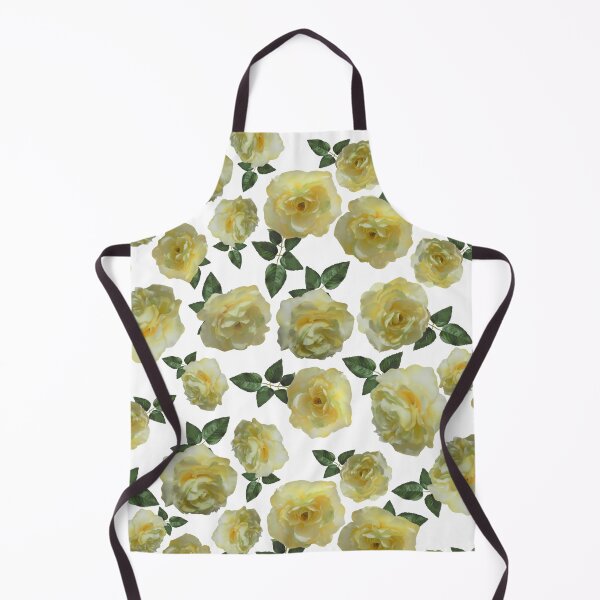Item preview, Tossed Yellow Roses on White Half-Drop Repeat 5748 designed and sold by Art in My Loft.