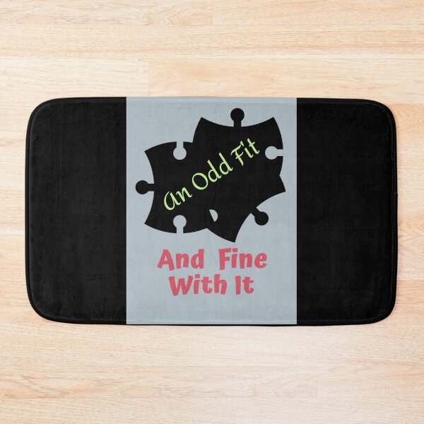 Item preview, An Odd Fit And Fine With It--Black+Red+Blue Puzzle Piece Graphic (on Grey+Black) designed and sold by GladBlackLamb.