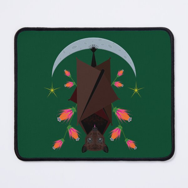 Item preview, Malayan Flying Fox With Moon and Stars - Dark Green designed and sold by Elisa Yinh Creative.