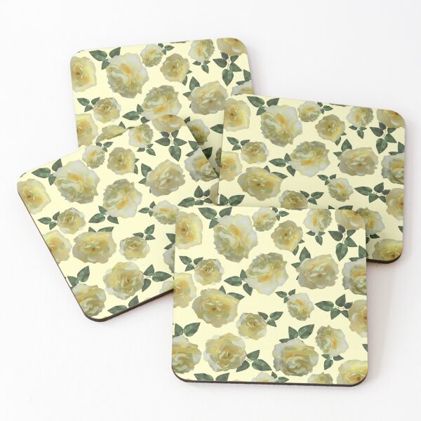 Item preview, Tossed Yellow Roses on Buttercream Half-Drop Repeat 5748 designed and sold by Art in My Loft.