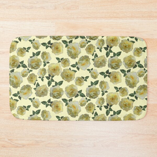 Item preview, Tossed Yellow Roses on Buttercream Half-Drop Repeat 5748 designed and sold by Art in My Loft.
