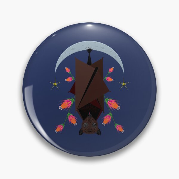 Item preview, Malayan Flying Fox With Moon and Stars - Dark Blue designed and sold by Elisa Yinh Creative.