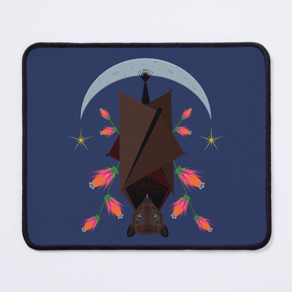 Item preview, Malayan Flying Fox With Moon and Stars - Dark Blue designed and sold by Elisa Yinh Creative.