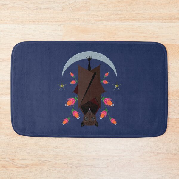 Item preview, Malayan Flying Fox With Moon and Stars - Dark Blue designed and sold by Elisa Yinh Creative.