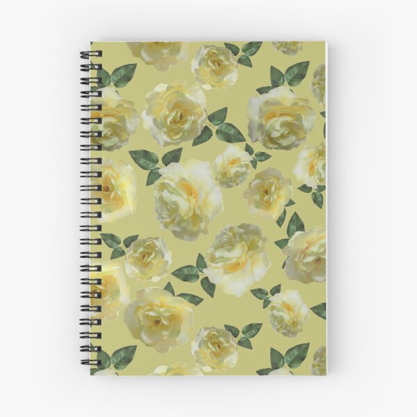 Item preview, Tossed Yellow Roses on Soft Yellow Green Half-Drop Repeat 5748 designed and sold by Art in My Loft.