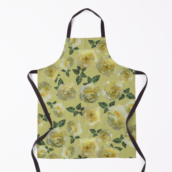 Item preview, Tossed Yellow Roses on Soft Yellow Green Half-Drop Repeat 5748 designed and sold by Art in My Loft.