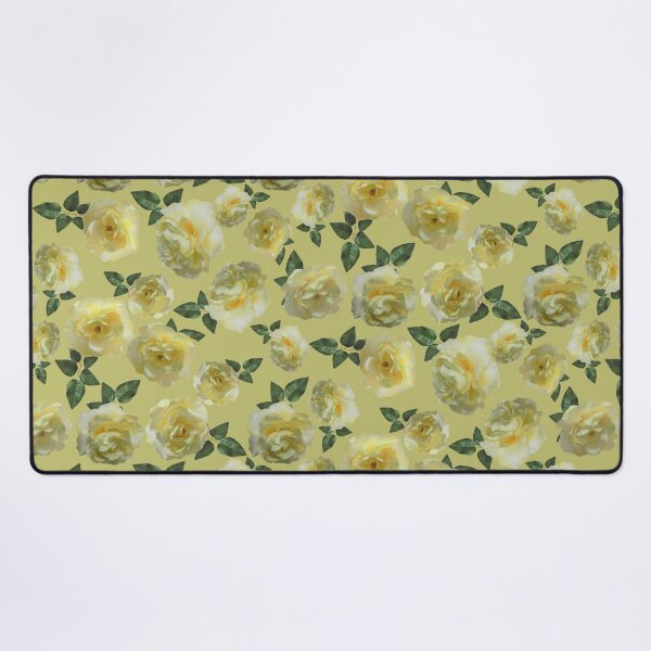 Item preview, Tossed Yellow Roses on Soft Yellow Green Half-Drop Repeat 5748 designed and sold by Art in My Loft.