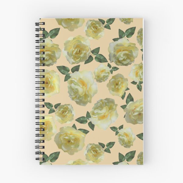 Item preview, Tossed Yellow Roses on Soft Pale Orange Half-Drop Repeat 5748 designed and sold by Art in My Loft.