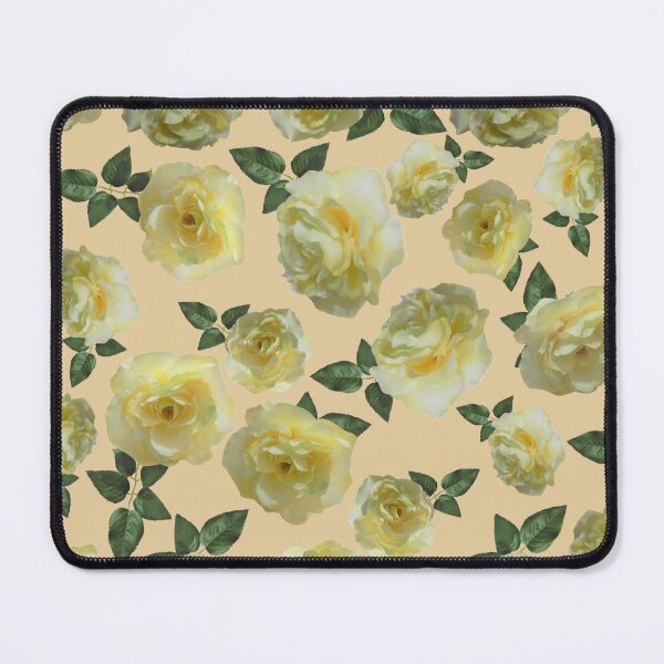 Item preview, Tossed Yellow Roses on Soft Pale Orange Half-Drop Repeat 5748 designed and sold by Art in My Loft.