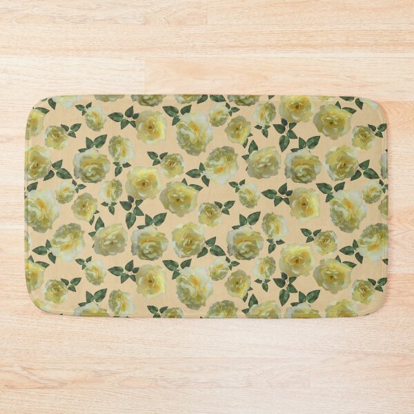 Item preview, Tossed Yellow Roses on Soft Pale Orange Half-Drop Repeat 5748 designed and sold by Art in My Loft.