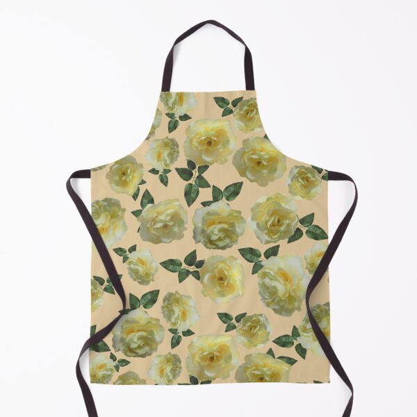 Item preview, Tossed Yellow Roses on Soft Pale Orange Half-Drop Repeat 5748 designed and sold by Art in My Loft.