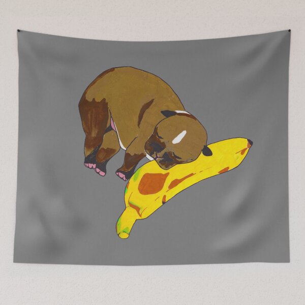 Item preview, BABY PUPPY NAPPING ON A BANANA designed and sold by super_shimizu.