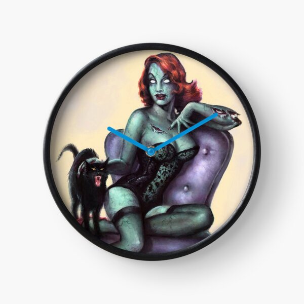 Zombie Girl Pin Up Clock