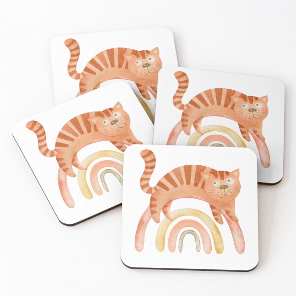 Item preview, Boho Rainbow Cat designed and sold by HappyLifeCreate.