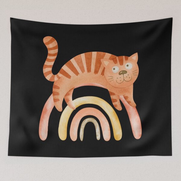 Item preview, Boho Rainbow Cat designed and sold by HappyLifeCreate.