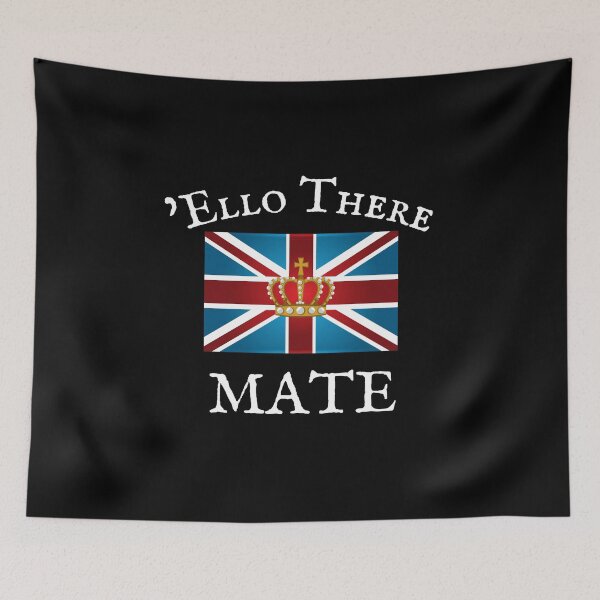 Item preview, 'ELLO THERE MATE, British, Union Jack Flag designed and sold by Krafty  Arts Studio.