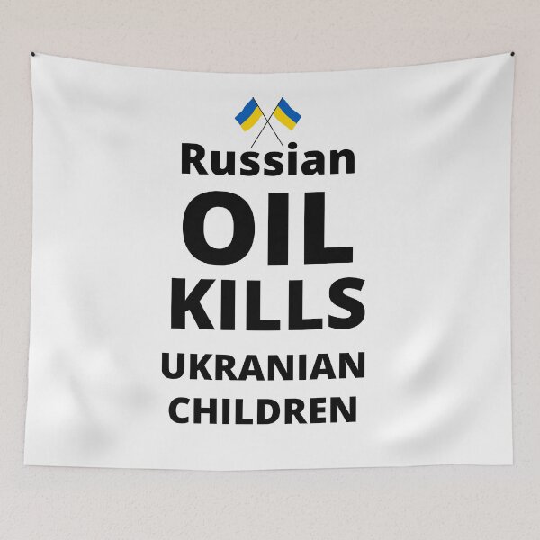 Item preview, RUSSIAN OIL KILLS UKRANIAN CHILDREN designed and sold by zakariadesigner.