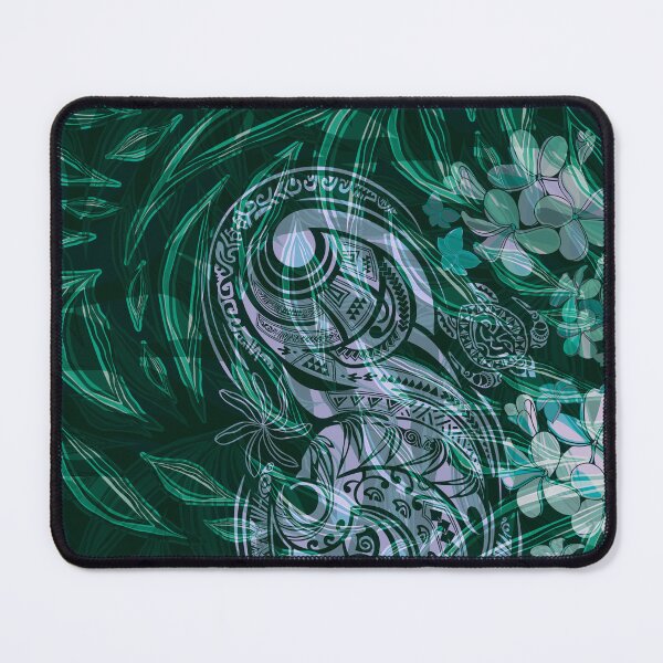 Item preview, Abstract Hawaiian Tropical With Blue Tribal Overlay  designed and sold by sunnthreads.