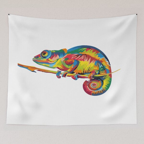 Item preview, Oil painting Multicolored chameleon design. designed and sold by Bonobofy.