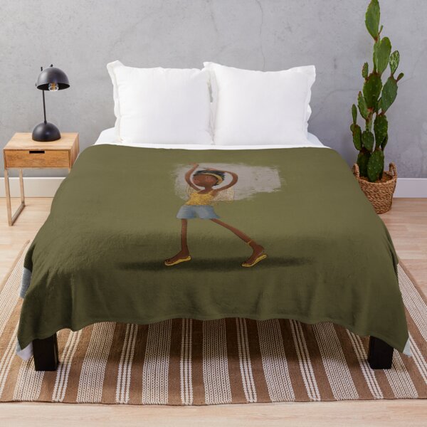 Item preview, Whimsical Character Illustration Stretching her Arms Textured Drawing designed and sold by haximica.