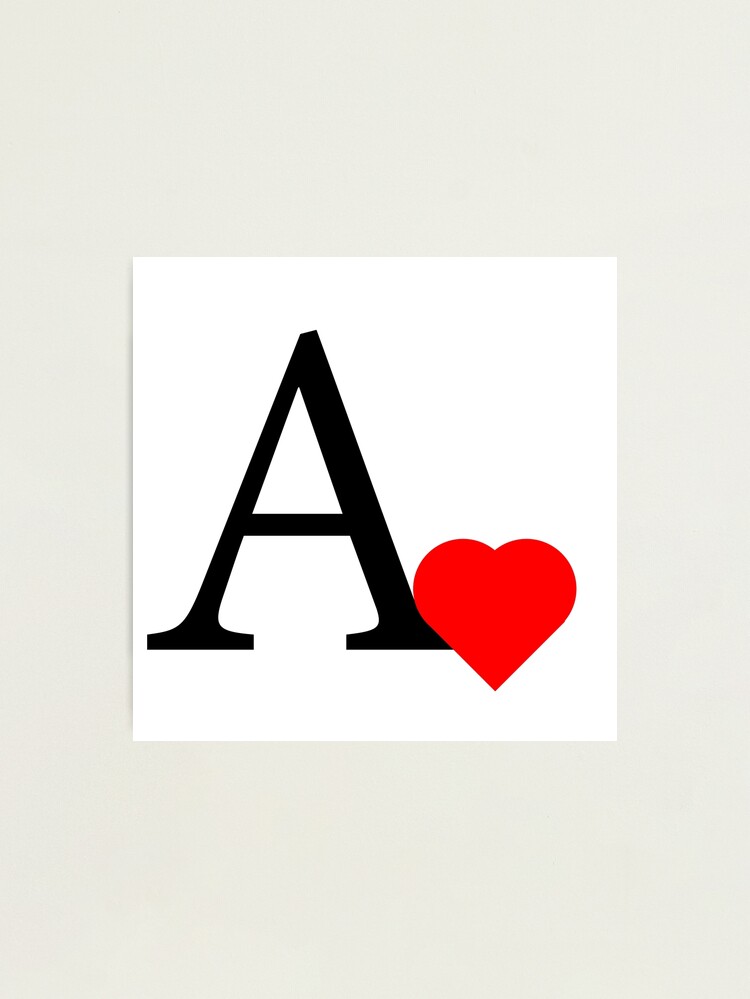 Alphabet Letter a with Red Love Heart · Creative Fabrica
