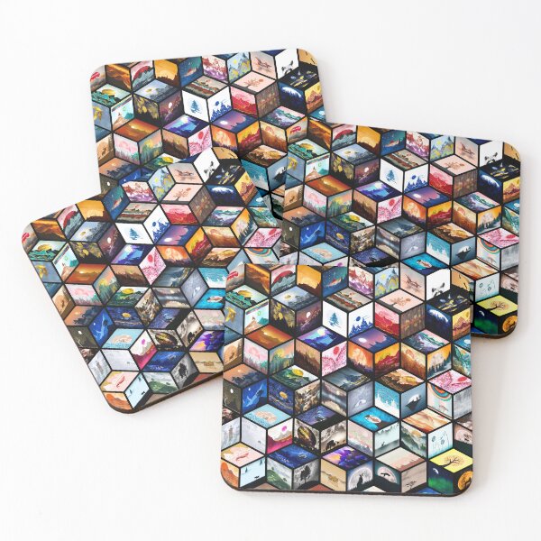 Item preview, Cube pattern with a selection of my best illustrations designed and sold by cesartorresart.