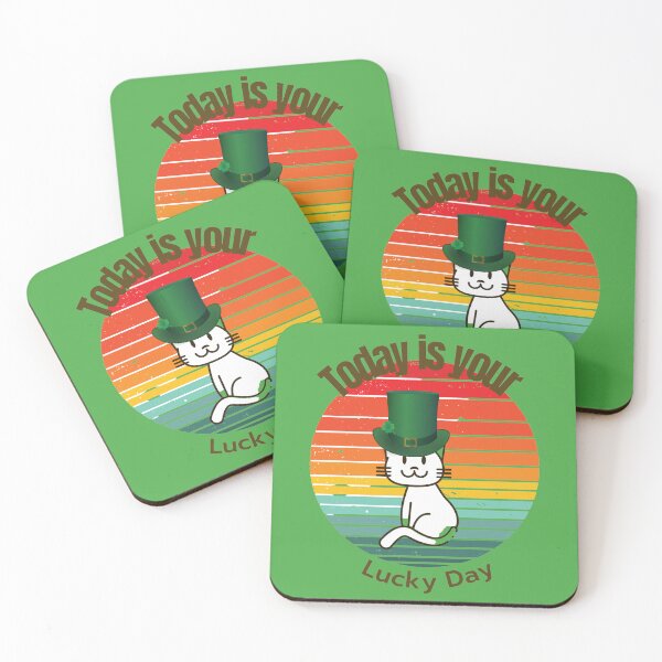 Item preview, Today is your lucky day - Irish Cat with Grunge Sunset - saint patricks day designed and sold by Mechanical-Artt.