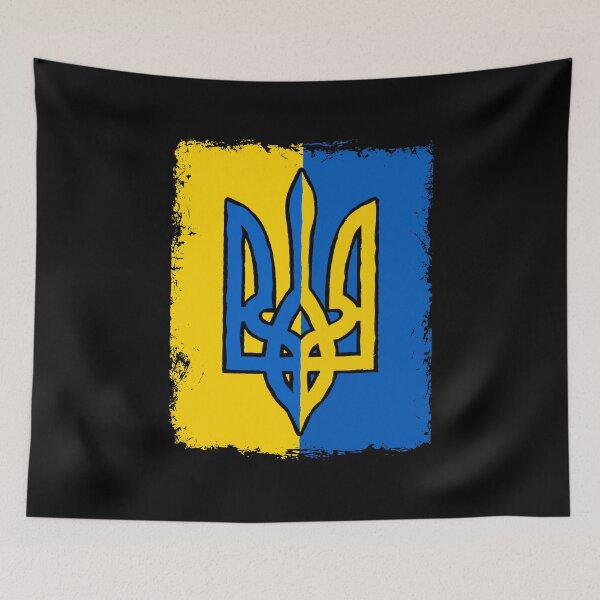 Item preview, Vintage Ukrainian Flag Ukraine Tryzub Trident Slava Ukraini designed and sold by pixeljamz.