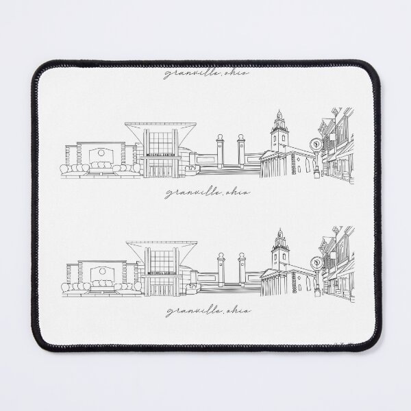 Item preview, Granville, Ohio Landmark Repeat Design Black designed and sold by OliviaSwanee.