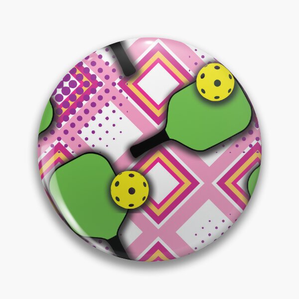Item preview, Green Pickleball paddles in pink background designed and sold by EvieWoj.