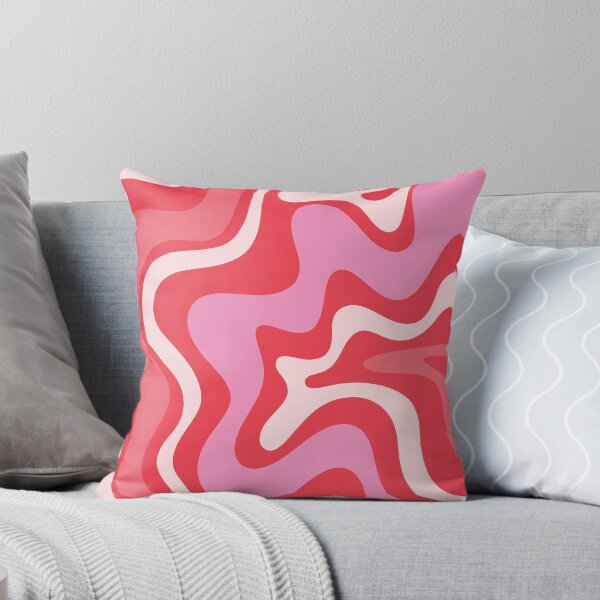 Item preview, Retro Liquid Swirl Abstract Pattern Cherry Red Pink designed and sold by kierkegaard.