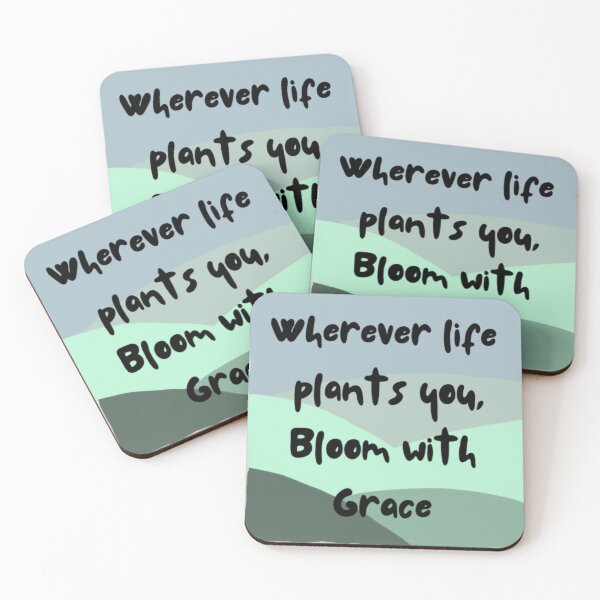 Item preview, Wherever life plants you bloom with grace inspirational life quote (colour palette , color palete) designed and sold by Sanaura.