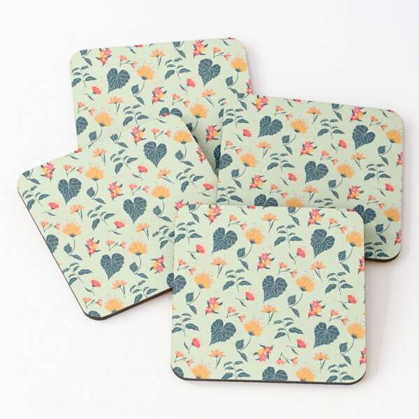 Item preview, Tropical plant pattern orange and green designed and sold by ChloesNook.