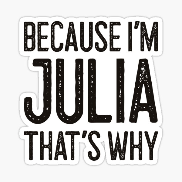 Julia name, Dalmatian pattern Julia first name Sticker for Sale