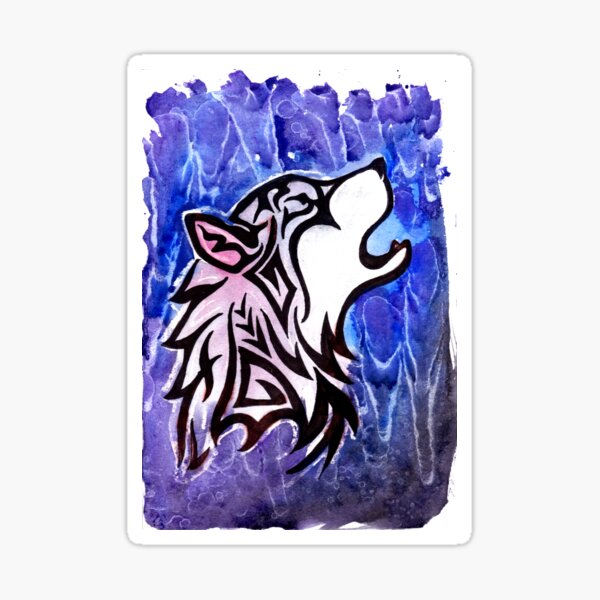 Tribal Wolf Sticker