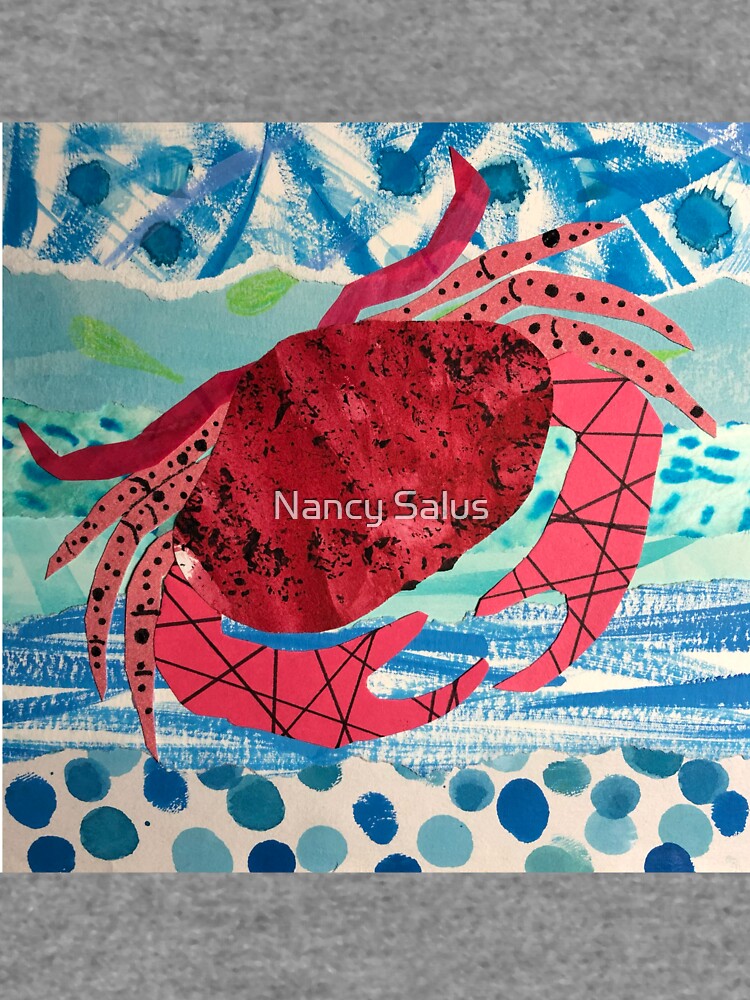 Thumbnail 5 of 5, Lightweight Hoodie, Collage Crab by Nancy Salus designed and sold by Nancy Salus.