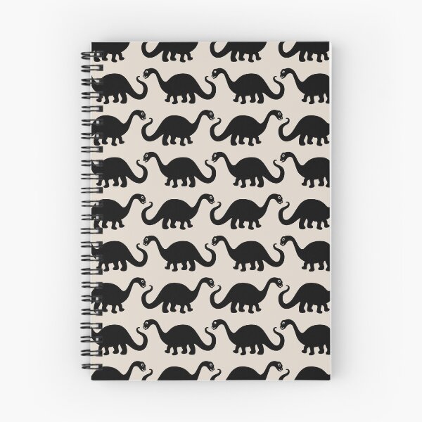 Artikelvorschau, Brontosaurus Dinosaur March Pattern 121 Black and Linen White entworfen und verkauft von tonymagnerart.