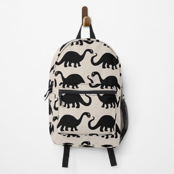 Item preview, Brontosaurus Dinosaur March Pattern 121 Black and Linen White designed and sold by tonymagnerart.